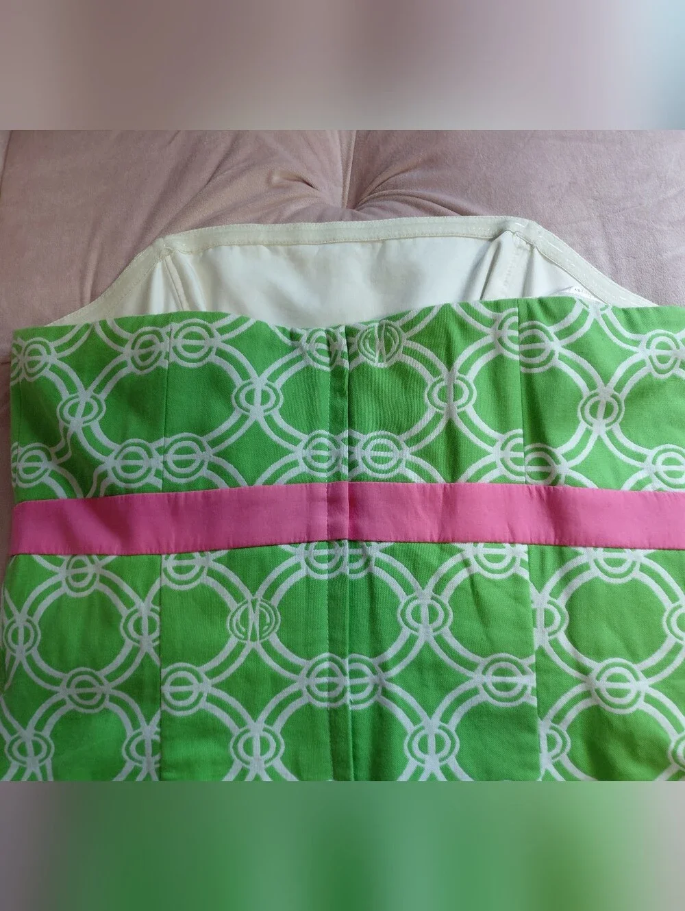Lilly Pulitzer Green and Pink Strapless Dress - Picture 7 of 8